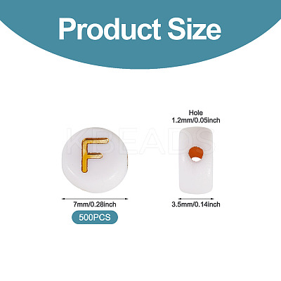500Pcs Plating Acrylic Beads PACR-TADJ0001-01F-1