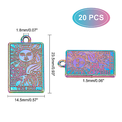 20Pcs 2 Style Rack Plating Alloy Pendants FIND-DC0001-31-1