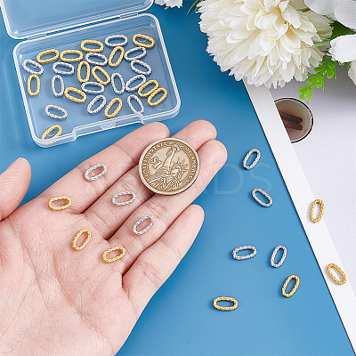 40Pcs 2 Colors Brass Linking Rings KK-PH0012-20-1