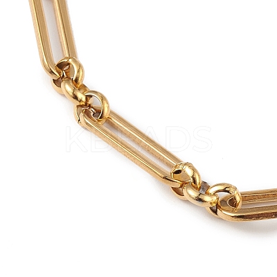 Ion Plating(IP) 304 Stainless Steel Figaro Chain Bracelet for Women BJEW-G669-21G-1