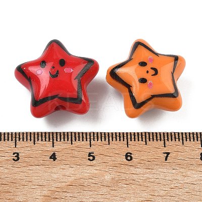Printed Opaque Acrylic Beads MACR-L016-07-1