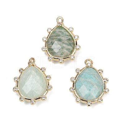 Natural Amazonite Faceted Pendants G-K347-06G-06-1