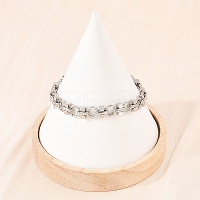 304 Stainless Steel Link Chain Bracelets for Women BJEW-H207-01E-P-1
