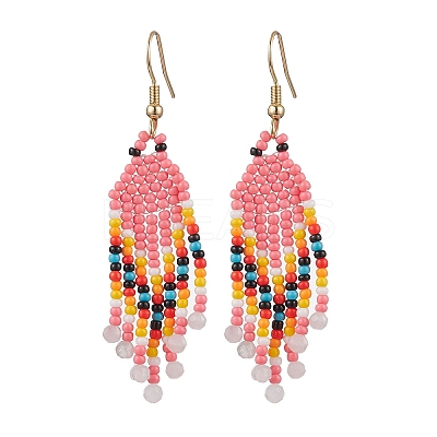 Bohemian Glass Seed Beads Dangle Earrings EJEW-MZ00338-04-1