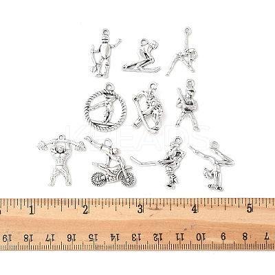 40Pcs 10 Style Tibetan Style Alloy Sport Pendants TIBEP-FP0001-11-1