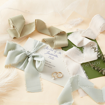 3 Rolls 3 Colors Cotton Frayed Ribbon OCOR-GA0001-85-1