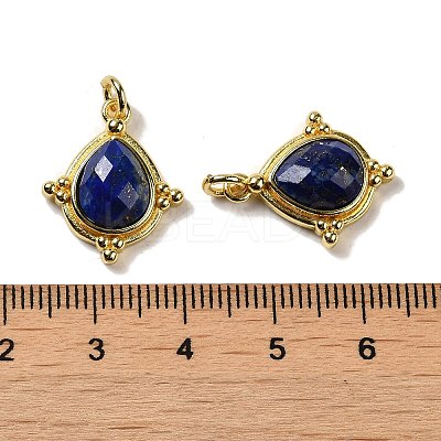 Natural Lapis Lazuli Faceted Pendants G-C096-02G-07-1