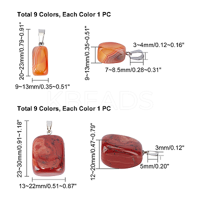 Natural Mixed Gemstone Pendants G-PH0001-07-1