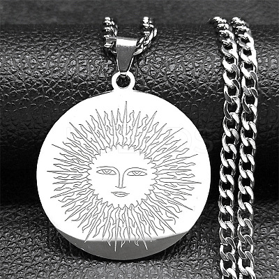Non-Tarnish 201 Stainless Steel Pendant Necklaces NJEW-C042-05P-1