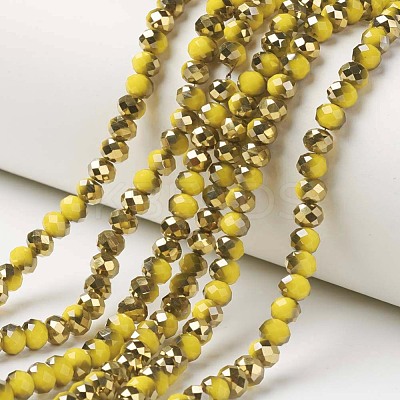 Electroplate Opaque Glass Beads Strands EGLA-A034-P4mm-O06-1