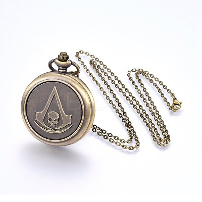 Alloy Pendant Necklace Quartz Pocket Watches WACH-F051-09AB-1