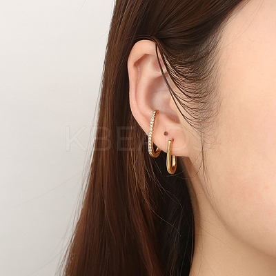 304 Stainless Steel Micro Pave Clear Cubic Zirconia Stud Earrings LS-EJEW-G368-02G-1