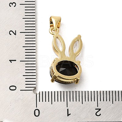Rack Plating Brass Micro Pave Cubic Zirconia Pendants KK-P241-20G-04-1