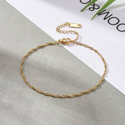 304 Stainless Steel Singapore Chain Bracelets BJEW-JB06269-1