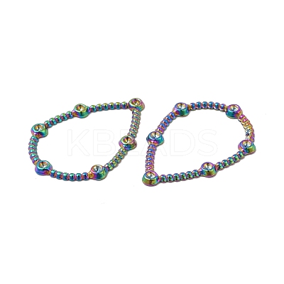 Ion Plating(IP) 304 Stainless Steel Linking Ring Rhinestone Settings STAS-A070-01MC-1