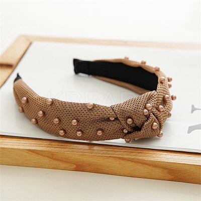 Mesh Beaded Cloth Hair Bands PW-WG58306-01-1