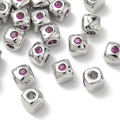 SHEGRACE Brass Cubic Zirconia Beads XGRQ4H438-682P-A-1