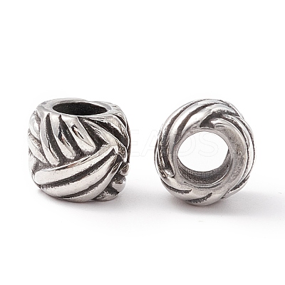304 Stainless Steel European Beads STAS-M298-01AS-1