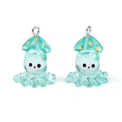 Marine Series Transparent Resin Pendants RESI-E031-02P-03-1
