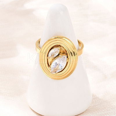 304 Stainless Steel Cuff Rings for Women RJEW-S639-05G-1