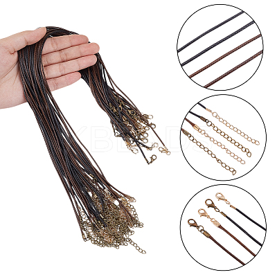 40Pcs 4 Colors Round Waxed Cord Necklace Making NJEW-AR0001-06-1