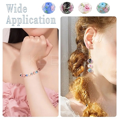 30Pcs 3 Styles Handmade Gold Sand Lampwork Beads LAMP-YW0001-34A-1