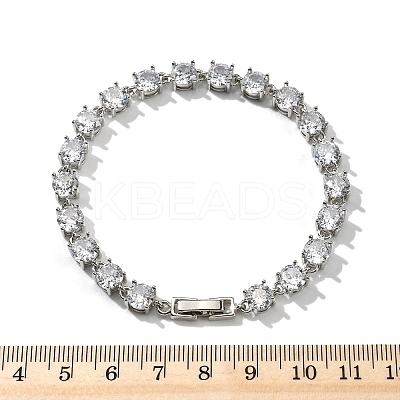 Brass Micro Pave Clear Cubic Zirconia Bracelets BJEW-D333-01P-1