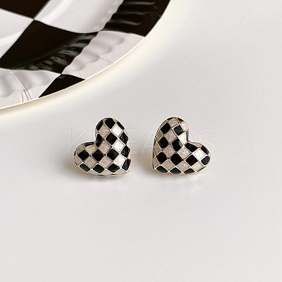 Alloy Enamel Stud Earrings LS-EJEW-Z113-01G-A-1