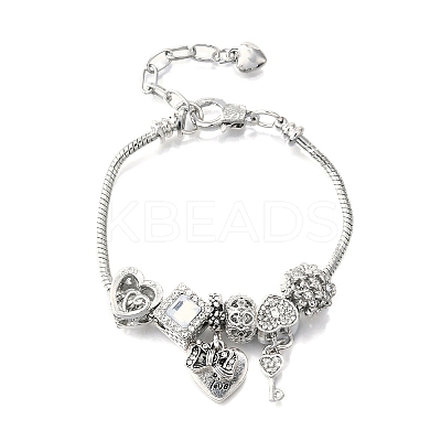 Alloy European Beads Charm Bracelets BJEW-F495-04P-1