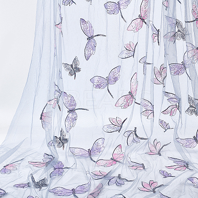 Butterfly & Dragonfly Pattern Polyester Fabric FIND-WH0816-050A-1