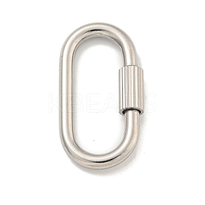 Non-Tarnish 304 Stainless Steel Screw Carabiner Lock Charms STAS-C092-09B-P-1