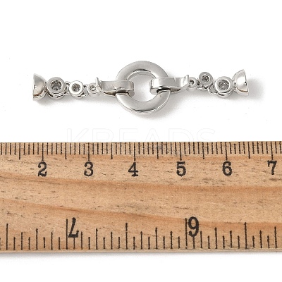 Brass Pave Clear Cubic Zirconia Fold Over Clasps KK-M320-05P-1