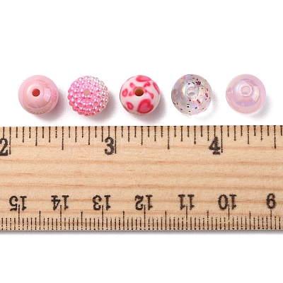 50Pcs 5 Style Acrylic Beads MACR-FS0001-50-1