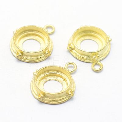 Brass Pendant Cabochon Open Back Settings KK-F721-146C-RS-1