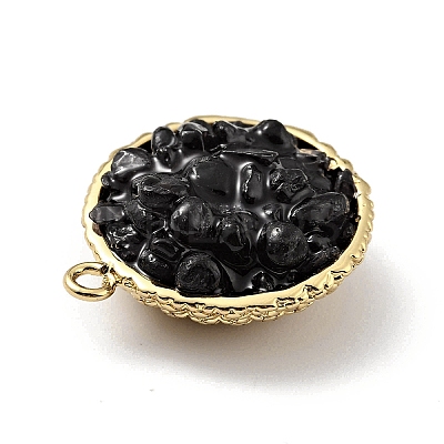 Natural Obsidian Chip Pendants KK-C242-05G-06-1