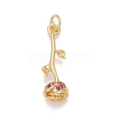 Brass Micro Pave Violet Cubic Zirconia Pendants KK-M229-52G-1