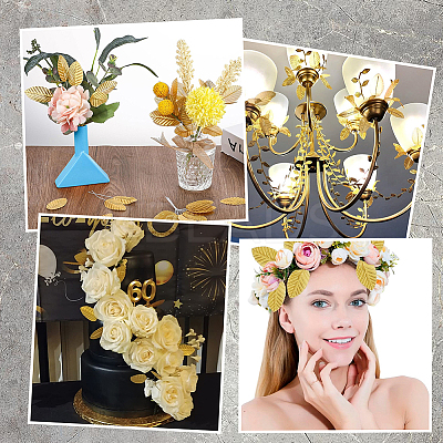 Handmade Silk Cloth Artificial Leaf AJEW-WH20070-073A-1