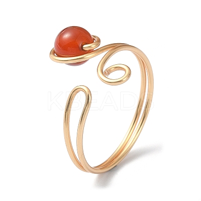 4Pcs 4 Style Alloy Wire Wrap Open Cuff Rings Set RJEW-TA00096-1