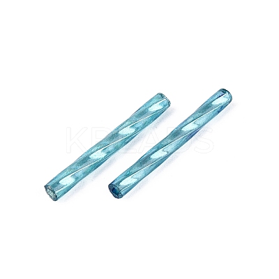 Baking Paint Glass Twist Bugle Beads GLAA-WH0039-11J-1