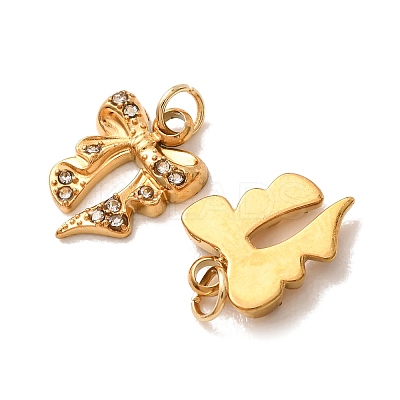 304 Stainless Steel Rhinestone Pendants RB-CBA350D-05G-A-1
