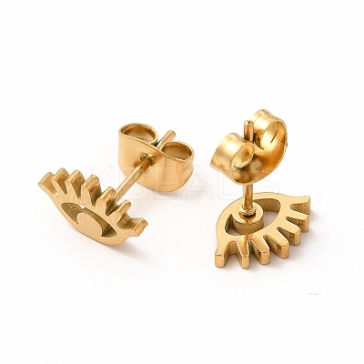 Halloween Eye 304 Stainless Steel Stud Earrings for Women LS-EJEW-B019-02G-1