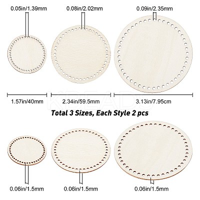 3 Sets 3 Style Wooden Basket Bottoms DIY-GF0004-75-1
