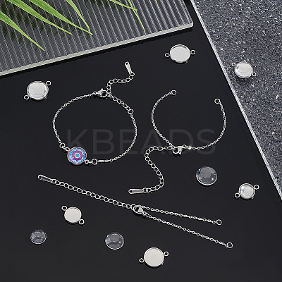 DIY Blank Dome Flat Round Link Bracelet Making Kit DIY-UN0004-54-1