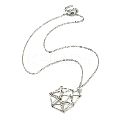 Tarnish Resistant 304 Stainless Steel Macrame Pouch Braided Gemstone Holder Pendant Necklace Making NJEW-TA00097-02-1