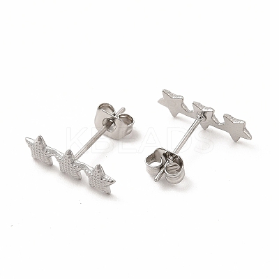 Non-Tarnish 304 Stainless Steel Star Stud Earrings for Women EJEW-C004-03P-1