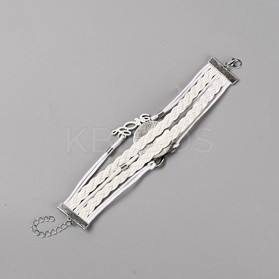 Alloy Glass Multi-strand Bracelets BJEW-WH0011-10B-1