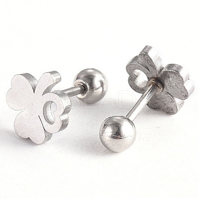 Tarnish Resistant 201 Stainless Steel Barbell Cartilage Earrings EJEW-R147-19-1
