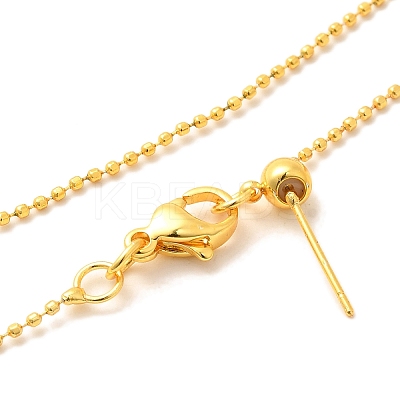 1mm Rack Plating Brass Ball Chain Adjustable Slider Necklaces for Women Men MAK-L044-51G-1