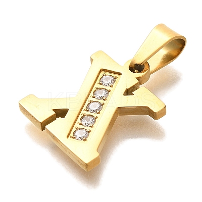 Ion Plating(IP) 304 Stainless Steel Rhinestone Pendants STAS-U035-01G-X-1
