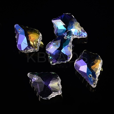 AB Color Plated Electroplate Glass Pendants EGLA-O003-06C-1